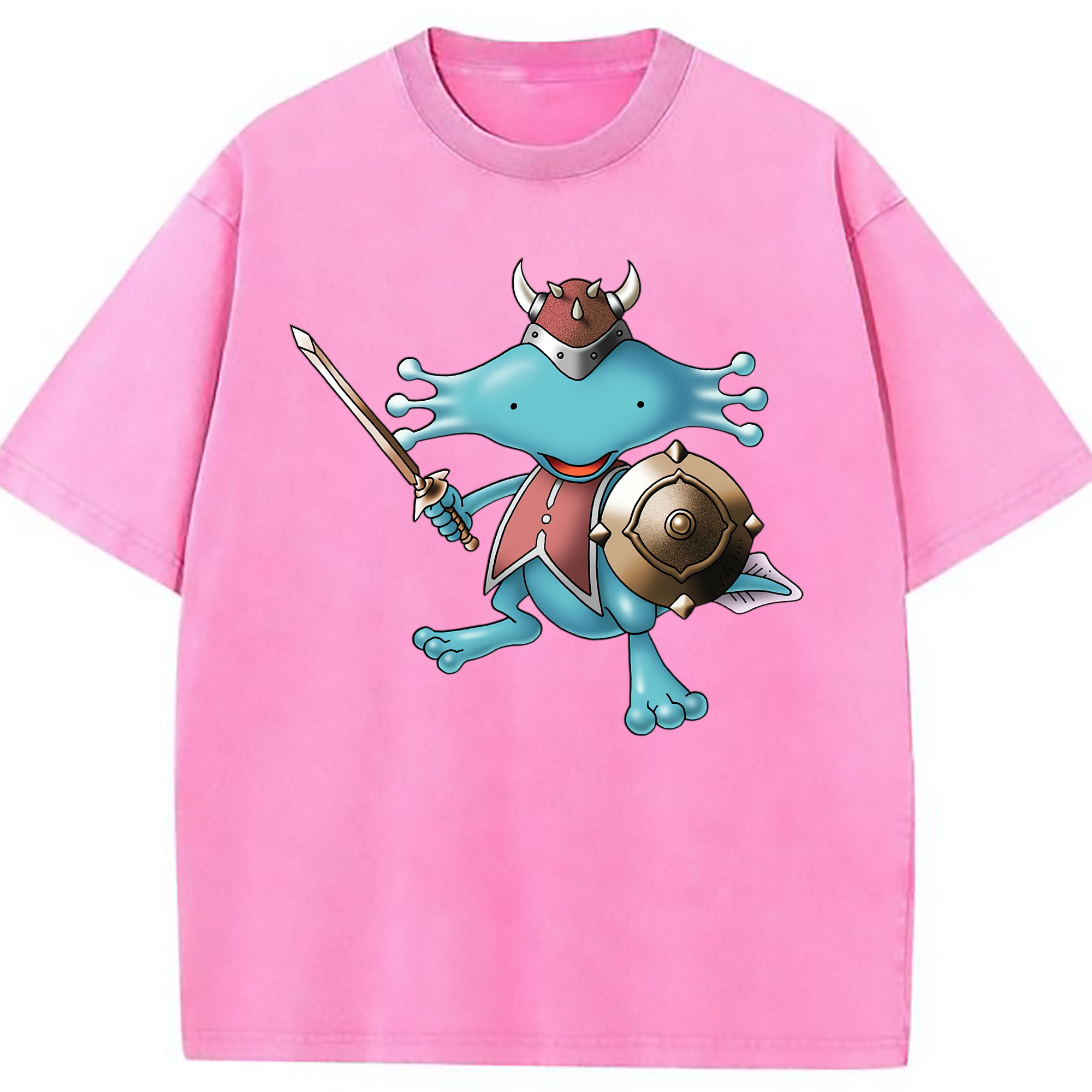 （画像用） ドラゴンクエスト Doragon Kuesuto Dragon Quest 綿100% ヴィンテージ風 半袖Tシャツ（フロントプリント）